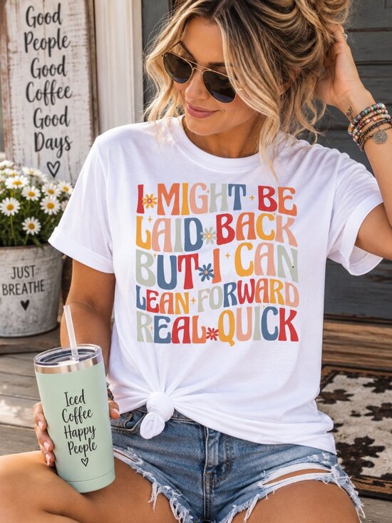 Country Grace With Alisha Tops - Laid Back Graphic T Shirt Trendy Boutique Style Tee Womens Tops White